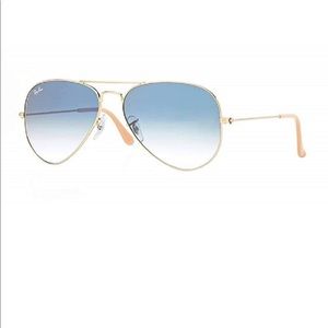 Ray Ban aviators blue and gold